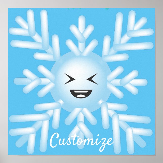 Lycklig Snowflake Emoticon Thunder_Cove Poster (Framsidan)