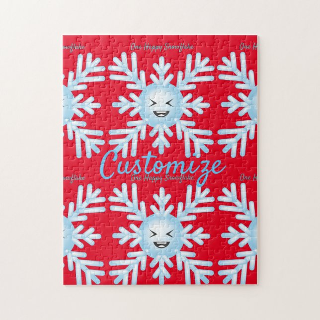 Lycklig Snowflake Emoticon Thunder_Cove Pussel (Vertikal)