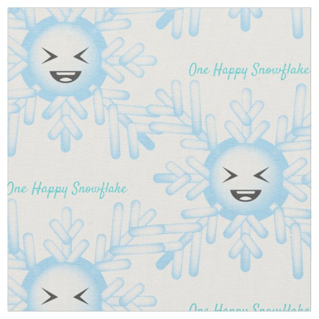 Lycklig Snowflake Emoticon Thunder_Cove Tyg (Närbild)