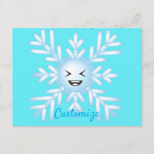 Lycklig Snowflake Emoticon Thunder_Cove Vykort
