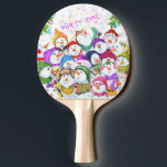 Lycklig Snowmans God jul Ping Pong Paddle Pingisracket<br><div class="desc">Lycklig Snowmans God jul Party Funny Teckning Tecknad Firande - Välj / lägg till din unika text / teckensnitt / Färg - Gör din Snögubbearna gåva - Ändra storlek och flytta eller ta bort och lägg till Speciell / bild med anpassning inslag! - Teckning och MJÖLKS utformning. Du kan också...</div>