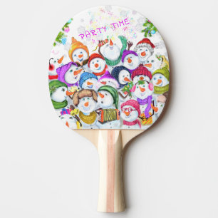 Lycklig Snowmans God jul Ping Pong Paddle Pingisracket