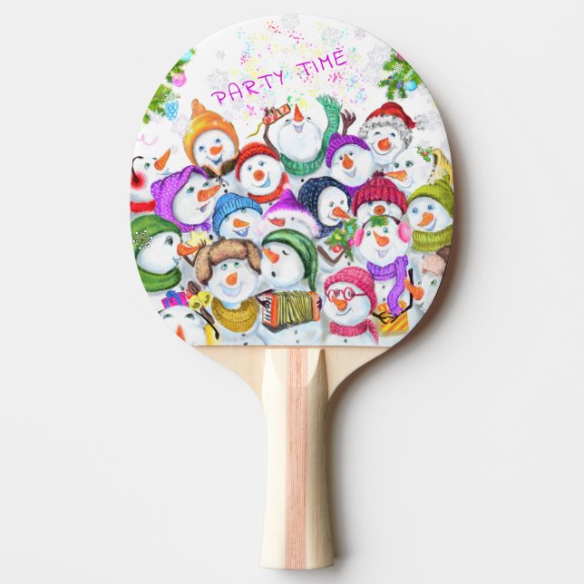 Lycklig Snowmans God jul Ping Pong Paddle Pingisracket (Framsidan)
