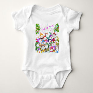Lycklig Snowmans jul-Baby-dräkt T Shirt