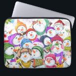 Lycklig Snowmans jul Laptop sleeve Gift<br><div class="desc">Lycklig Snowmans God jul Party Funny Teckning Tecknad Firande - Välj / lägg till din unika text / teckensnitt / Färg - Gör din Snögubbearna gåva - Ändra storlek och flytta eller ta bort och lägg till Speciell / bild med anpassning inslag! - Teckning och MJÖLKS utformning. Du kan också...</div>