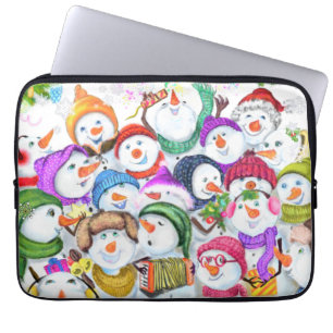 Lycklig Snowmans jul Laptop sleeve Gift