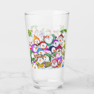Lycklig Snowmans julglas Glaskopp