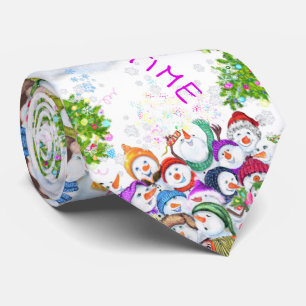 Lycklig Snowmans Party jul Neck Tie Slips