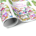 Lycklig Snowmans Party-julafton Papper Presentpapper<br><div class="desc">Svälla Pappert med Lycklig Snowmans God jul Party Funny Teckning Snögubbe och Text - Anpassade - eller Välj / Lägg till din unika text / teckensnitt / Tecknad / Färg / Storlek - Gör din Speciella svällning Papper - Ändra storlek och flytta eller ta bort eller lägga till inslag /...</div>