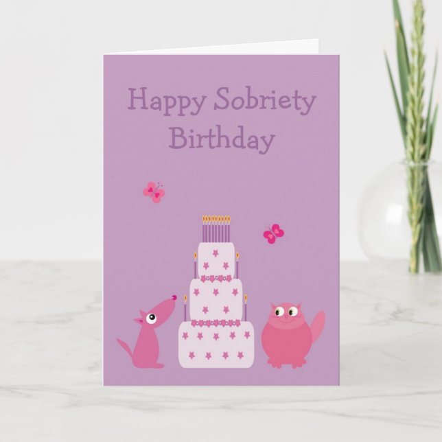Lycklig Sobriety Birthday Kort (Framsida)