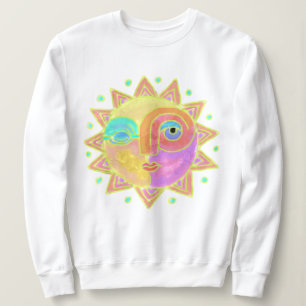 Lycklig Sol Ansikte Abstrakt konst till Bära T Shirt