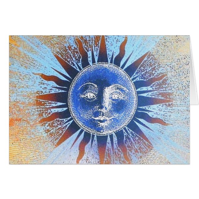 Lycklig Sol ansikte Hälsningskort (Framsidan Horizontal)