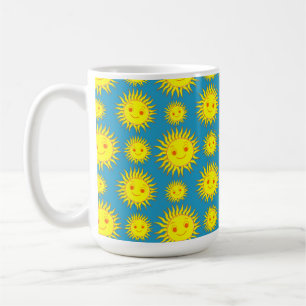 Lycklig Sol Ansikte Teckning Kaffemugg