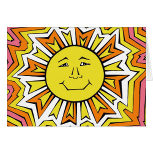 Lycklig sol hälsningskort
