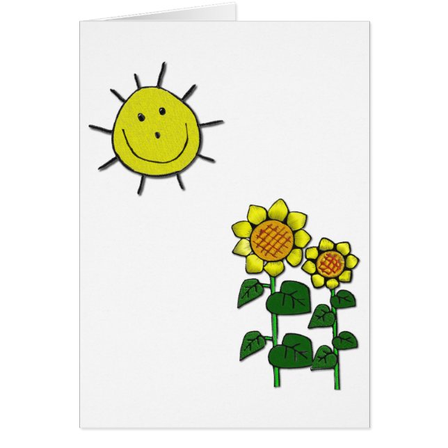 Lycklig Sol Hälsningskort (Framsidan)