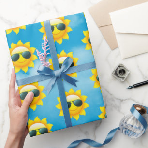 Lycklig Sol med solglasögon Presentpapper