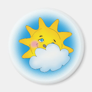 Lycklig sol & Moln - Magnet