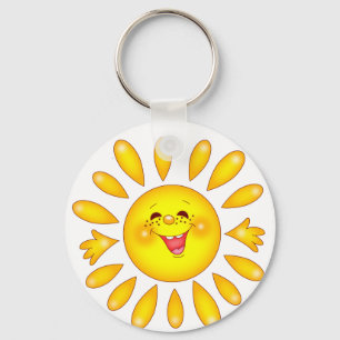 lycklig sol nyckelring