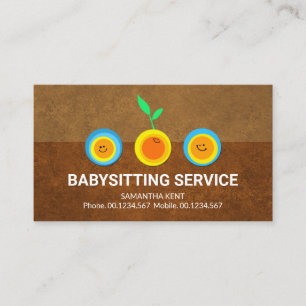 Lycklig Sol Seedlings Brown Earth Grunge Sitter te Visitkort