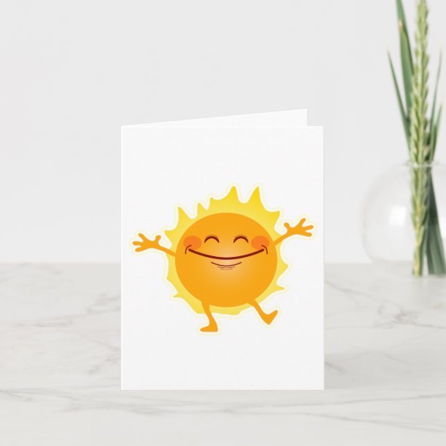 Lycklig Sol, solsken, sommarsolstice Kort (Framsida)