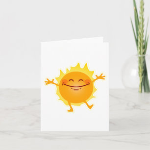 Lycklig Sol, solsken, sommarsolstice Kort