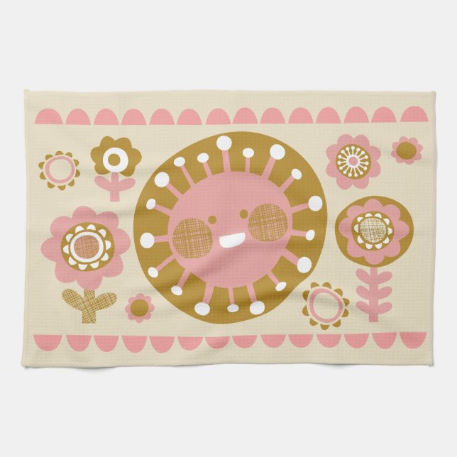 Lycklig Sol Tea Towel Kökshandduk (Horisontell)