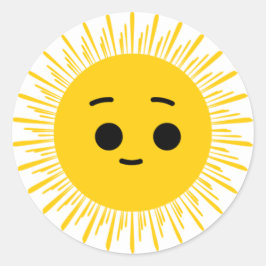 Lycklig Sol Weather Tracker Sticker lakan Runt Klistermärke