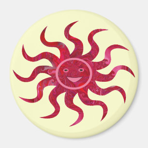 Lycklig solansiktedesign magnet