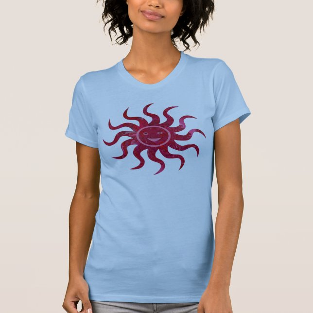 Lycklig solansiktedesign tee shirt (Framsida)