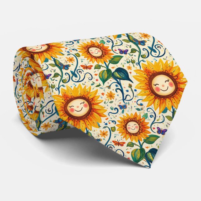 Lycklig Solblommor: Cheery Solros Mönster Slips (Rullad)