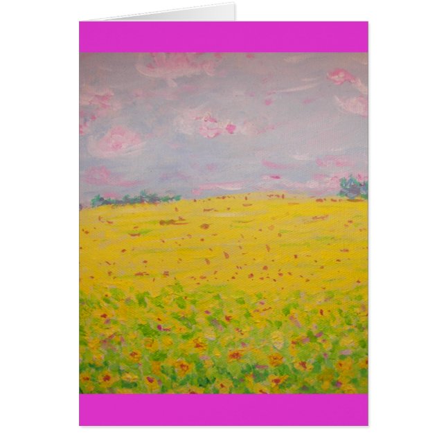 lycklig solblommor hälsningskort (Framsidan)