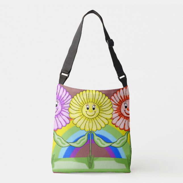 Lycklig Solblommor Tote Bag Axelväska (Framsida)