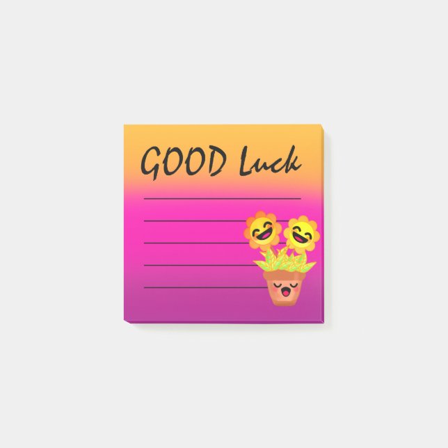 Lycklig Solros Lycka till Motivation Post-it Block (Framsida)