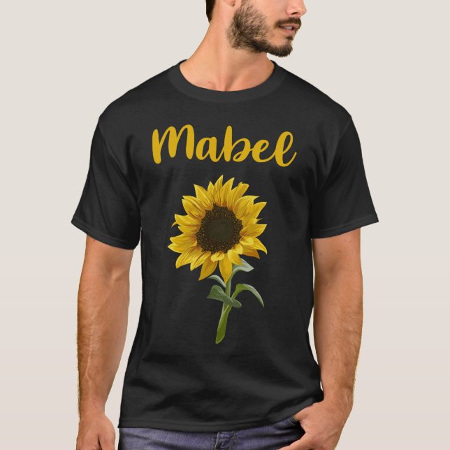 Lycklig Solros - Mabel Namn T Shirt (Framsida)