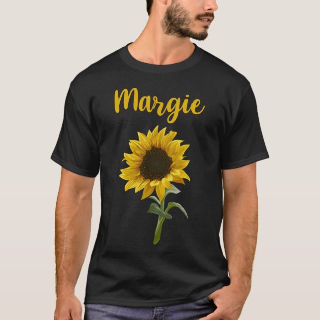 Lycklig Solros - Margie Namn T Shirt (Framsida)