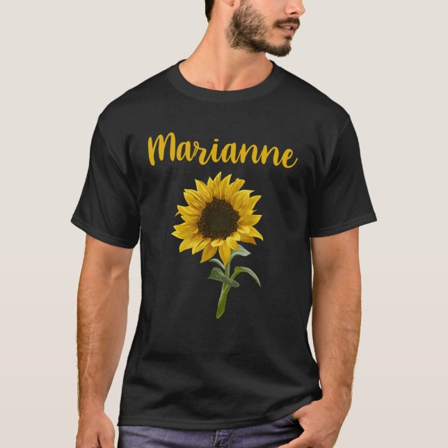 Lycklig Solros - Marian Namn T Shirt (Framsida)