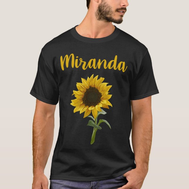 Lycklig Solros - Miranda Namn T Shirt (Framsida)