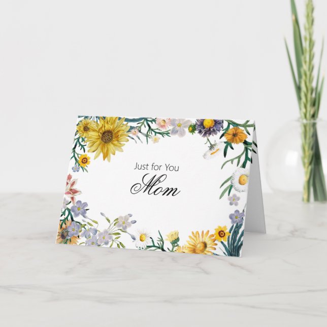 Lycklig Solros och Vår Blommigt Kort (Framsida)
