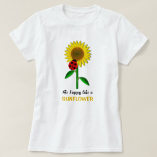 Lycklig Solrosblommans Gult blommar sommaren T Shirt