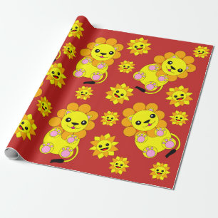 Lycklig Solrossolrosblommor Lejona Vuxen Barn Presentpapper