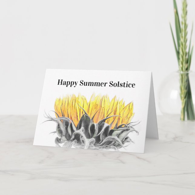 Lycklig Solstice Solstice Sunblomma Helgkort (Framsida)