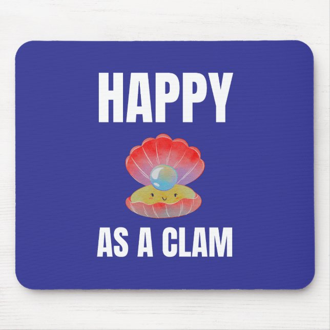 Lycklig som alternativ Clam-design Musmatta (Framsidan)