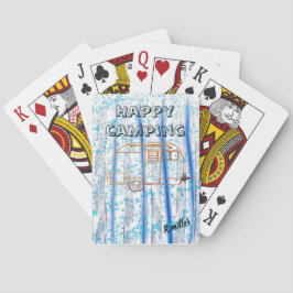 Lycklig som campar kort spelkort