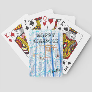 Lycklig som campar kort spelkort