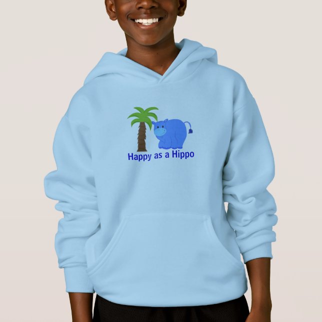 Lycklig som en flodhäst tee shirt (Framsida)