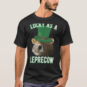 Lycklig Som En Leprecow Söt Ko Leprechaun Mash-Up T Shirt