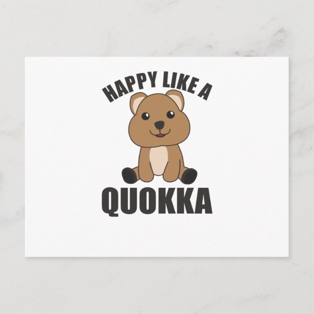 Lycklig som en Quokka - Sweet Quokka Sweet Animals Vykort (Framsida)