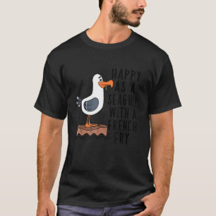Lycklig som Fiskmås med Fransk skum T Shirt