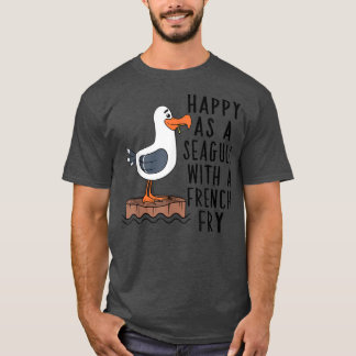 Lycklig som Fiskmås med Fransk skum T Shirt