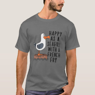 Lycklig som Fiskmås med Fransk skum T Shirt